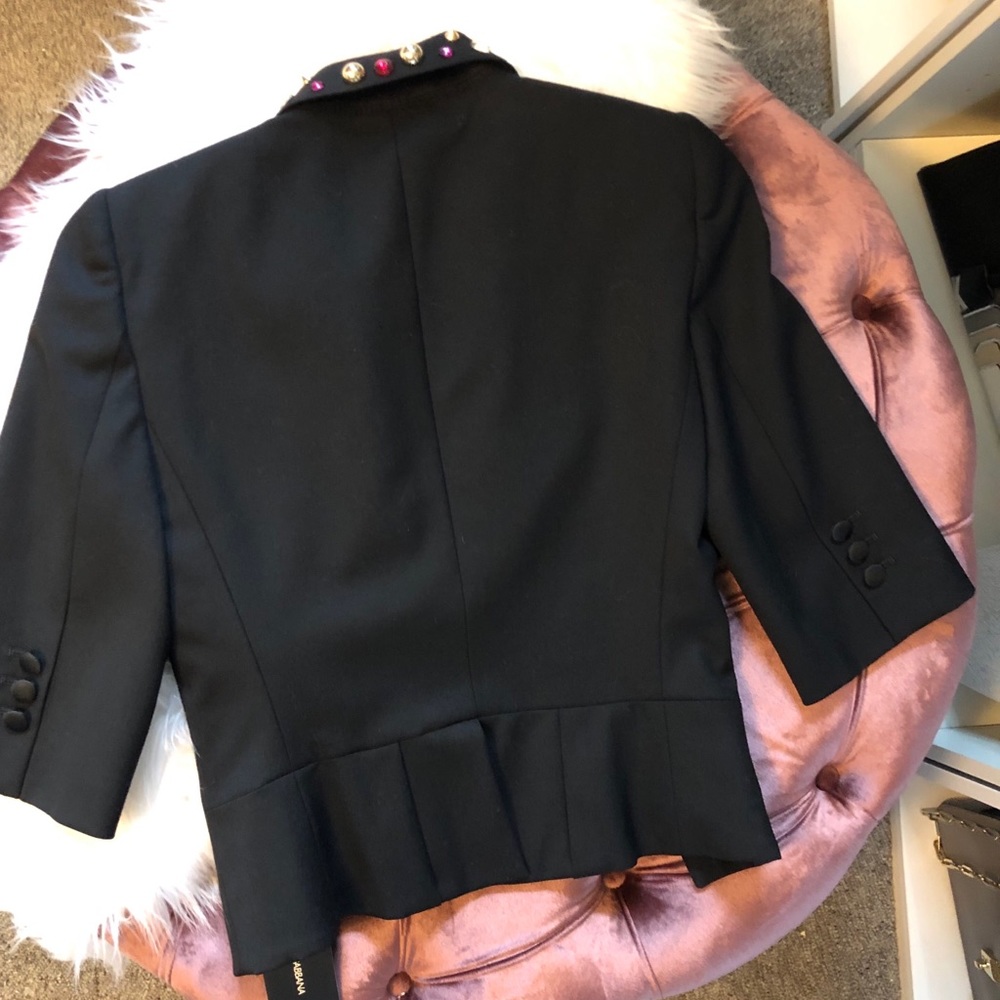 Dolce & Gabbana Black Crystal Embellished Blazer - Picture 6 of 8